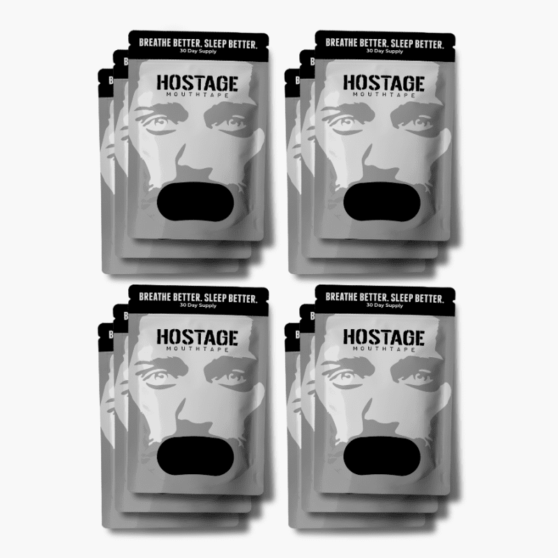 hostage tape 12 month bundle of mouth tape trusted by 100,000+ people and UFC showing that this will stop snoring is beard friendly and is life changing sleep